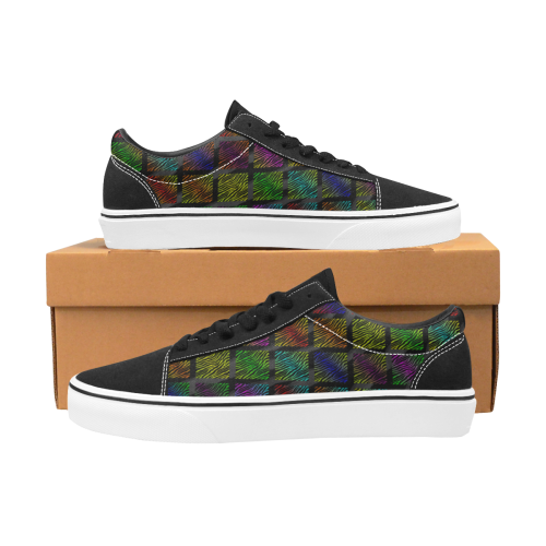 Ripped SpaceTime Stripes Collection Women's Low Top Skateboarding Shoes (Model E001-2)