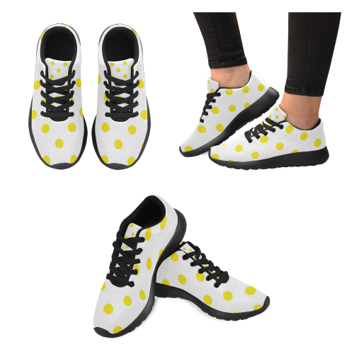 GOLD DOTS ON WHITE Women’s Running Shoes (Model 020)