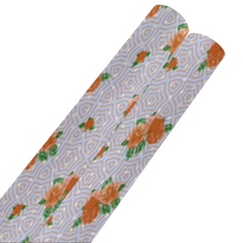 Roses and Pattern 1A by JamColors Gift Wrapping Paper 58"x 23" (2 Rolls)