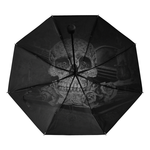 Steampunk Alchemist Mage Roses Celtic Skull halfto Anti-UV Foldable Umbrella (Underside Printing) (U07)