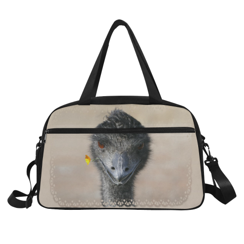 Happy Emu with Flower, photo Fitness Handbag (Model 1671)