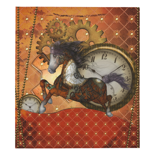 Steampunk, awesome steampunk horse Quilt 70"x80"