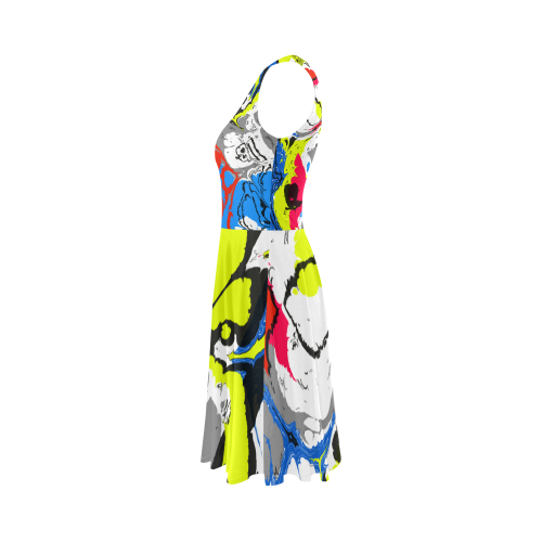 Colorful distorted shapes2 Sleeveless Ice Skater Dress (D19)