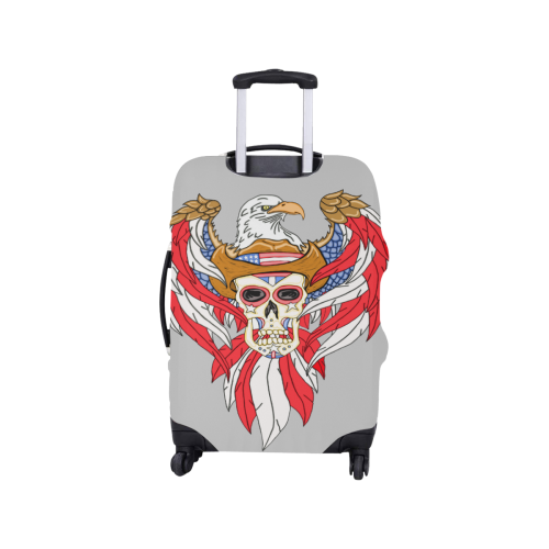 American Eagle Sugar Skull Lt Grey Luggage Cover/Small 18"-21"