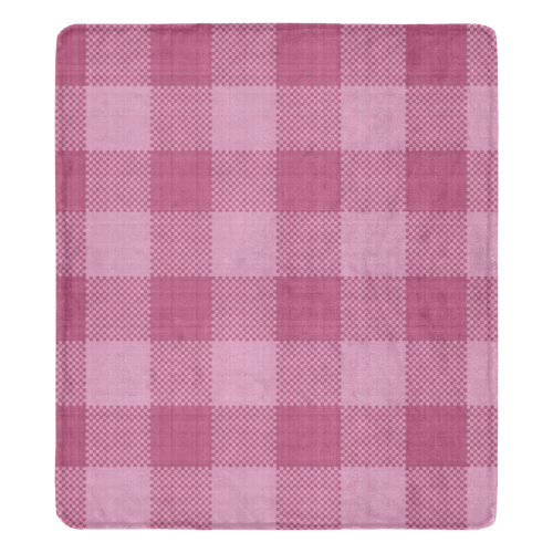 Rose Pink Plaid Ultra-Soft Micro Fleece Blanket 70''x80''