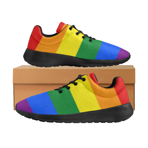 Gay Pride Rainbow Flag Stripes Women's Athletic Shoes (Model 0200)
