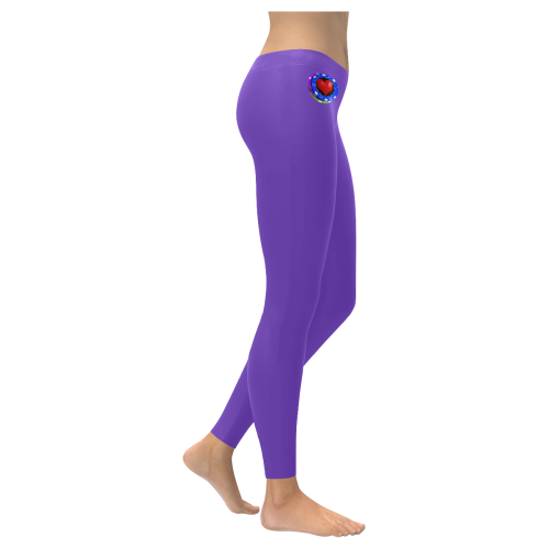 I Love Las Vegas / Poker Chips / Purple Women's Low Rise Leggings (Invisible Stitch) (Model L05)