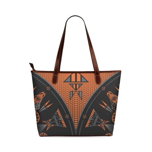 Sacred Buffalo Orange Shoulder Tote Bag (Model 1646)