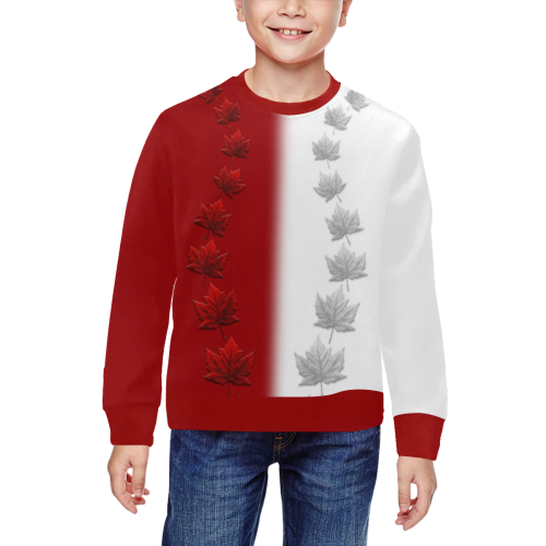 Kid's Canada Sweatshirts 2 Tone All Over Print Crewneck Sweatshirt for Kids (Model H29)