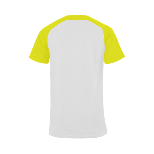 Punk Rock Sugar Skull Dog Yellow Men's Raglan T-shirt (USA Size) (Model T11)