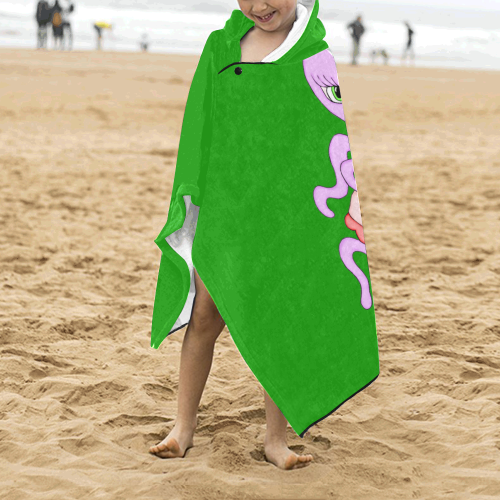Octavia Octopus Green Kids' Hooded Bath Towels