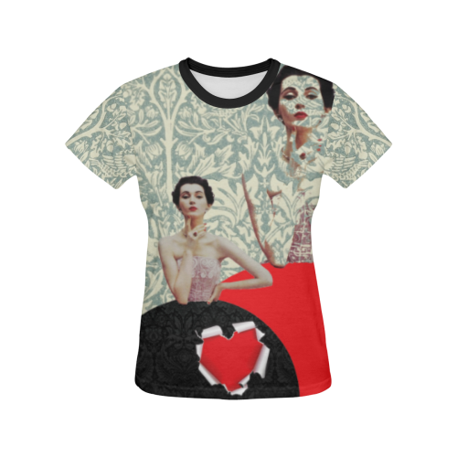 Take My Heart All Over Print T-shirt for Women/Large Size (USA Size) (Model T40)