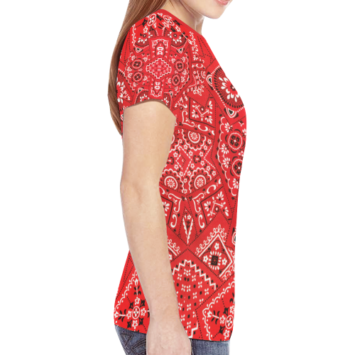 Bandana Squares Pattern New All Over Print T-shirt for Women (Model T45)