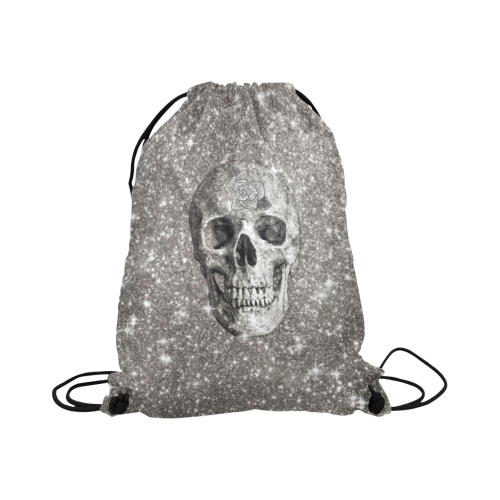Modern sparkling Skull A by JamColors Large Drawstring Bag Model 1604 (Twin Sides)  16.5"(W) * 19.3"(H)