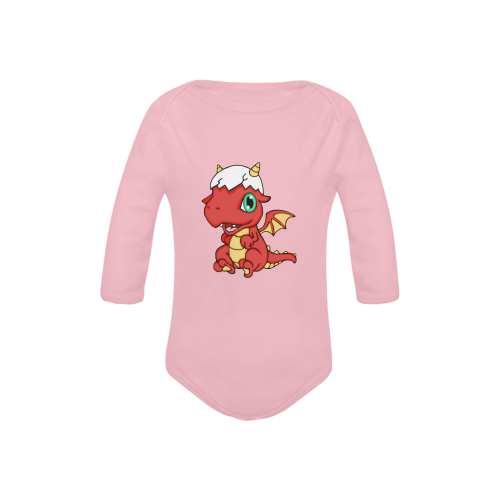 Baby Red Dragon Pink Baby Powder Organic Long Sleeve One Piece (Model T27)