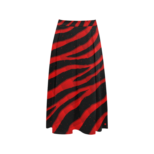 Ripped SpaceTime Stripes - Red Aoede Crepe Skirt (Model D16)