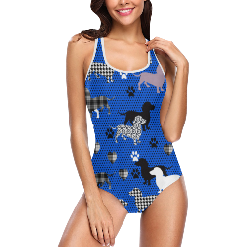 Dachshund Vest One Piece Swimsuit (Model S04)