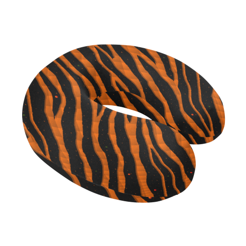 Ripped SpaceTime Stripes - Orange U-Shape Travel Pillow