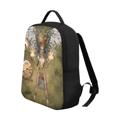 Steampunk lady with clocks and gears Popular Fabric Backpack (Model 1683)