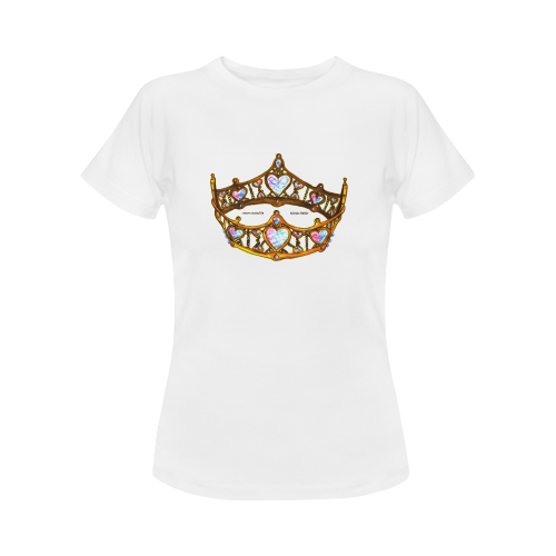 Gold Queen Of Hearts Crown Tiara Bold  t-shirt tshirt Women's T-Shirt in USA Size (Front Printing Only)