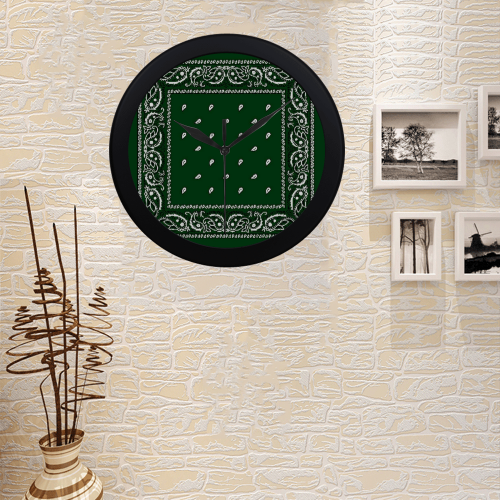 KERCHIEF PATTERN GREEN Circular Plastic Wall clock