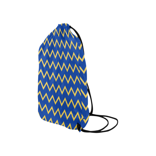 Chevron Jaune/Bleu Small Drawstring Bag Model 1604 (Twin Sides) 11"(W) * 17.7"(H)