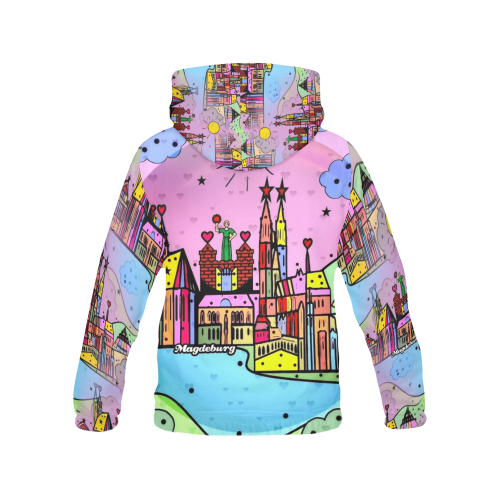 Magdeburg Popart by Nico Bielow All Over Print Hoodie for Men/Large Size (USA Size) (Model H13)