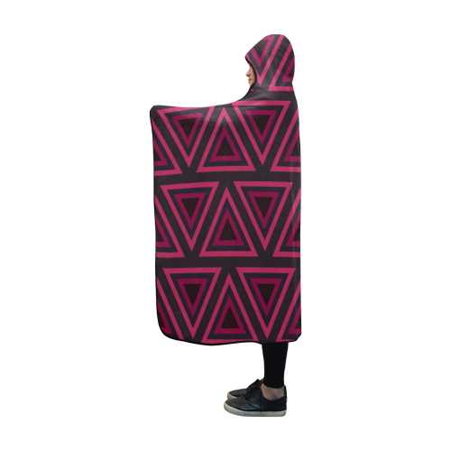 Tribal Ethnic Triangles Hooded Blanket 60''x50''