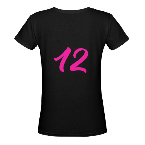 Nu's birthday shirt black Women's Deep V-neck T-shirt (Model T19)