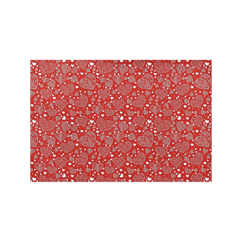 red white hearts Placemat 12’’ x 18’’ (Set of 2)