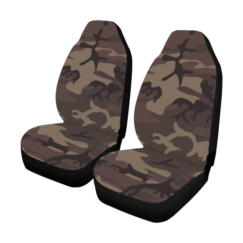 Camo Red Brown Car Seat Covers (Set of 2)