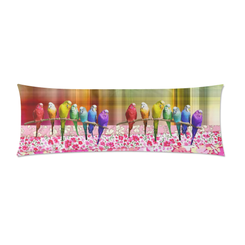 Liberty Rainbow Budgies Custom Zippered Pillow Case 21"x60"(Two Sides)