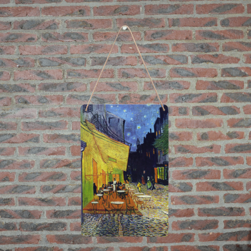 Vincent Willem van Gogh - Cafe Terrace at Night Metal Tin Sign 8"x12"
