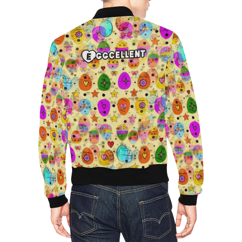 Eggcellent Popart by Nico Bielow All Over Print Bomber Jacket for Men/Large Size (Model H19)