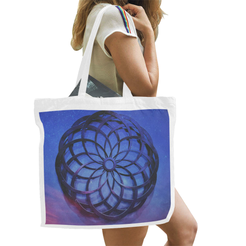 Mystical Orb Blue Purple Canvas Tote Bag/Large (Model 1702)
