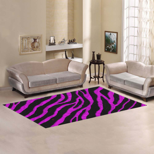 Ripped SpaceTime Stripes - Pink Area Rug 7'x3'3''