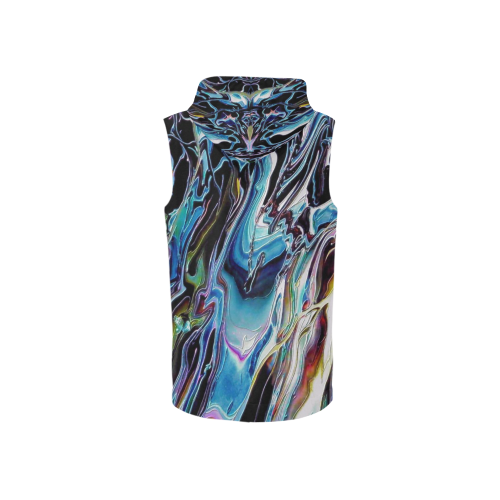 Downhill All Over Print Sleeveless Zip Up Hoodie for Women (Model H16)