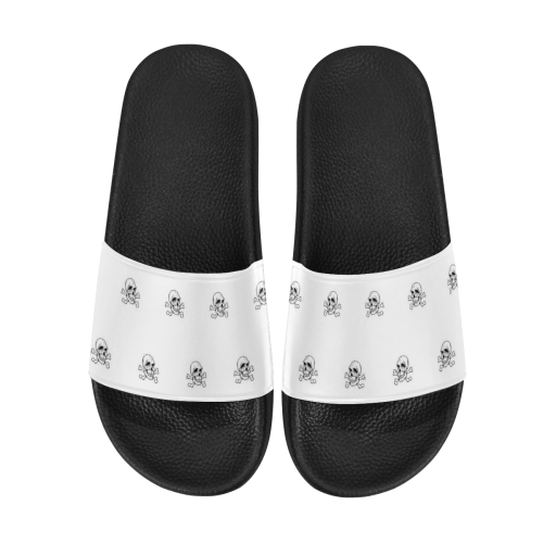 Skull 816 white (Halloween) pattern Women's Slide Sandals (Model 057)