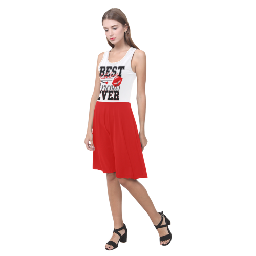 best fabulous friends ever red kiss friendship college style Atalanta Casual Sundress(Model D04)