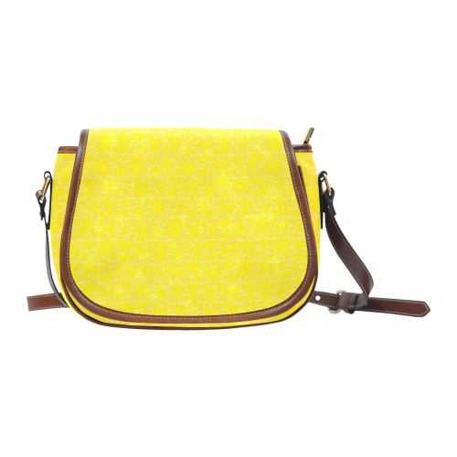 Yellow Pop Art by Nico Bielow Saddle Bag/Large (Model 1649)