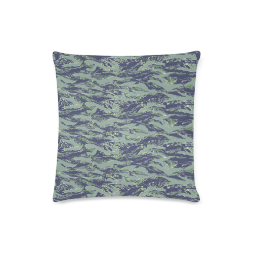 Jungle Tiger Stripe Green Camouflage Custom Zippered Pillow Case 16"x16"(Twin Sides)