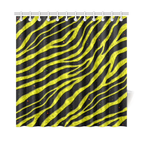 Ripped SpaceTime Stripes - Yellow Shower Curtain 72"x72"