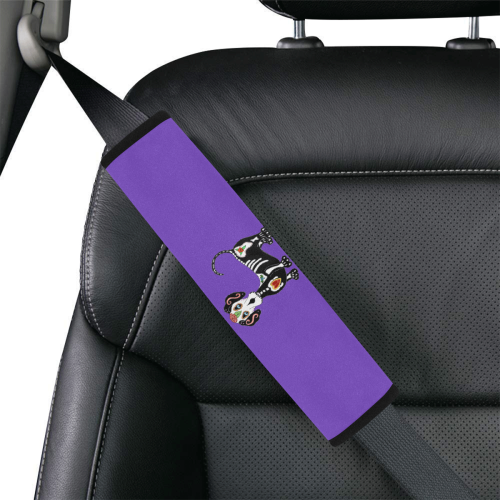 Dachshund Sugar Skull Purple Car Seat Belt Cover 7''x12.6''