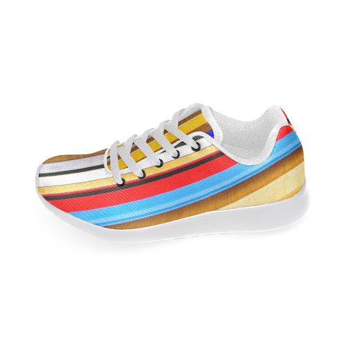 Colorful abstract pattern stripe art Men’s Running Shoes (Model 020)