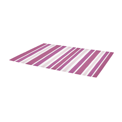 Plum Burgundy Stripes Area Rug 9'6''x3'3''