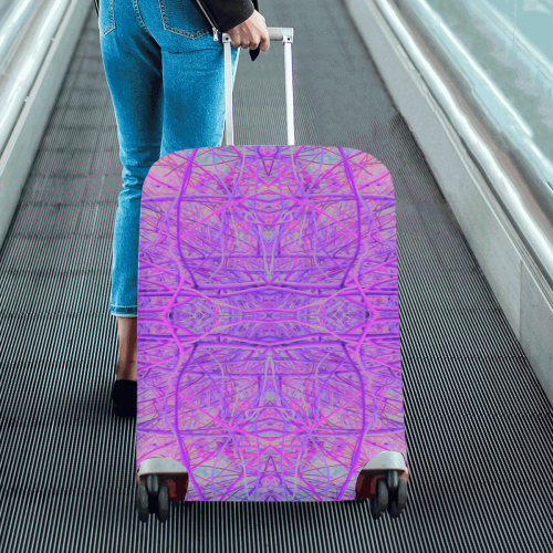 Hot Pink and Purple Abstract Branch Pattern Luggage Cover/Large 26"-28"