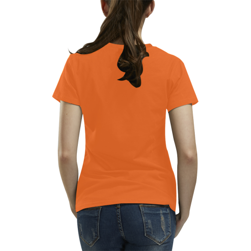 T-Shirt for Women(Orange and White) All Over Print T-Shirt for Women (USA Size) (Model T40)