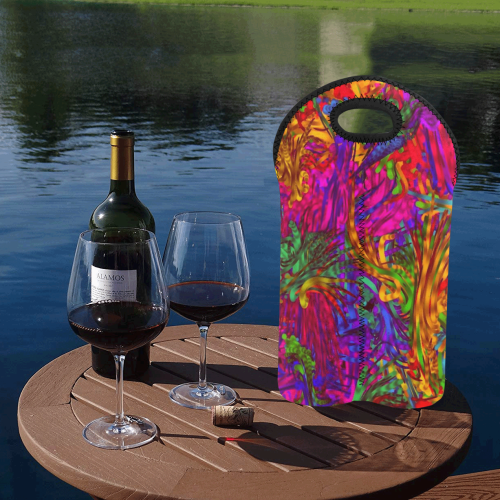 hot liquid abstract plastic B 2-Bottle Neoprene Wine Bag