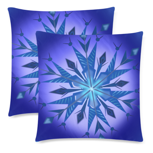 SNOWFLAKE CHRISTMAS Custom Zippered Pillow Cases 18"x 18" (Twin Sides) (Set of 2)