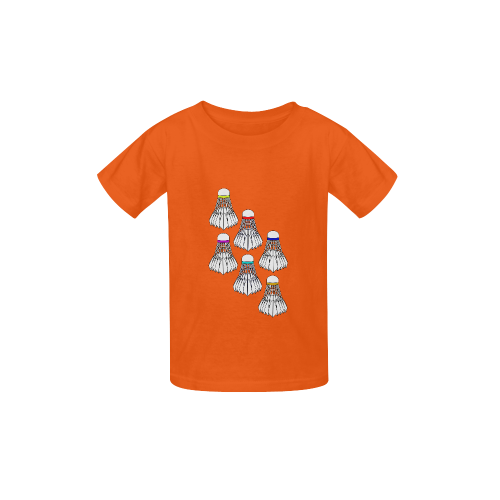 Badminton Shuttlecocks Sports  Orange Kid's  Classic T-shirt (Model T22)